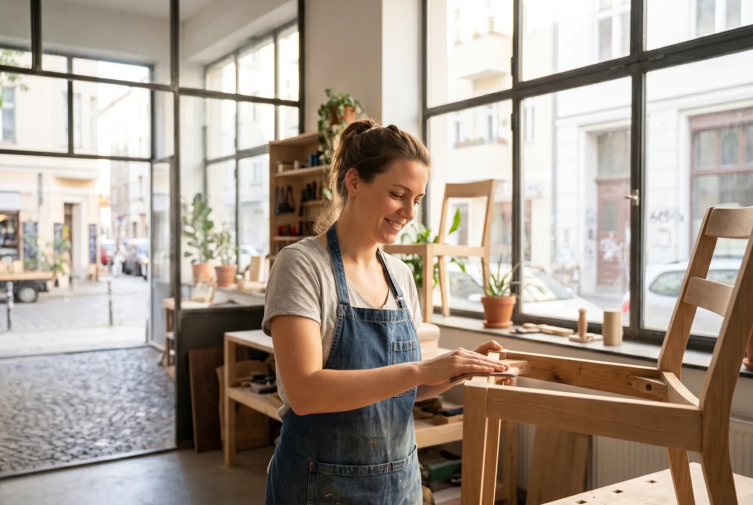 Berufstätige Person bei der Arbeit