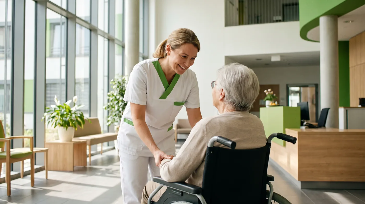 Pflegekraft bei der Arbeit in der Klinik