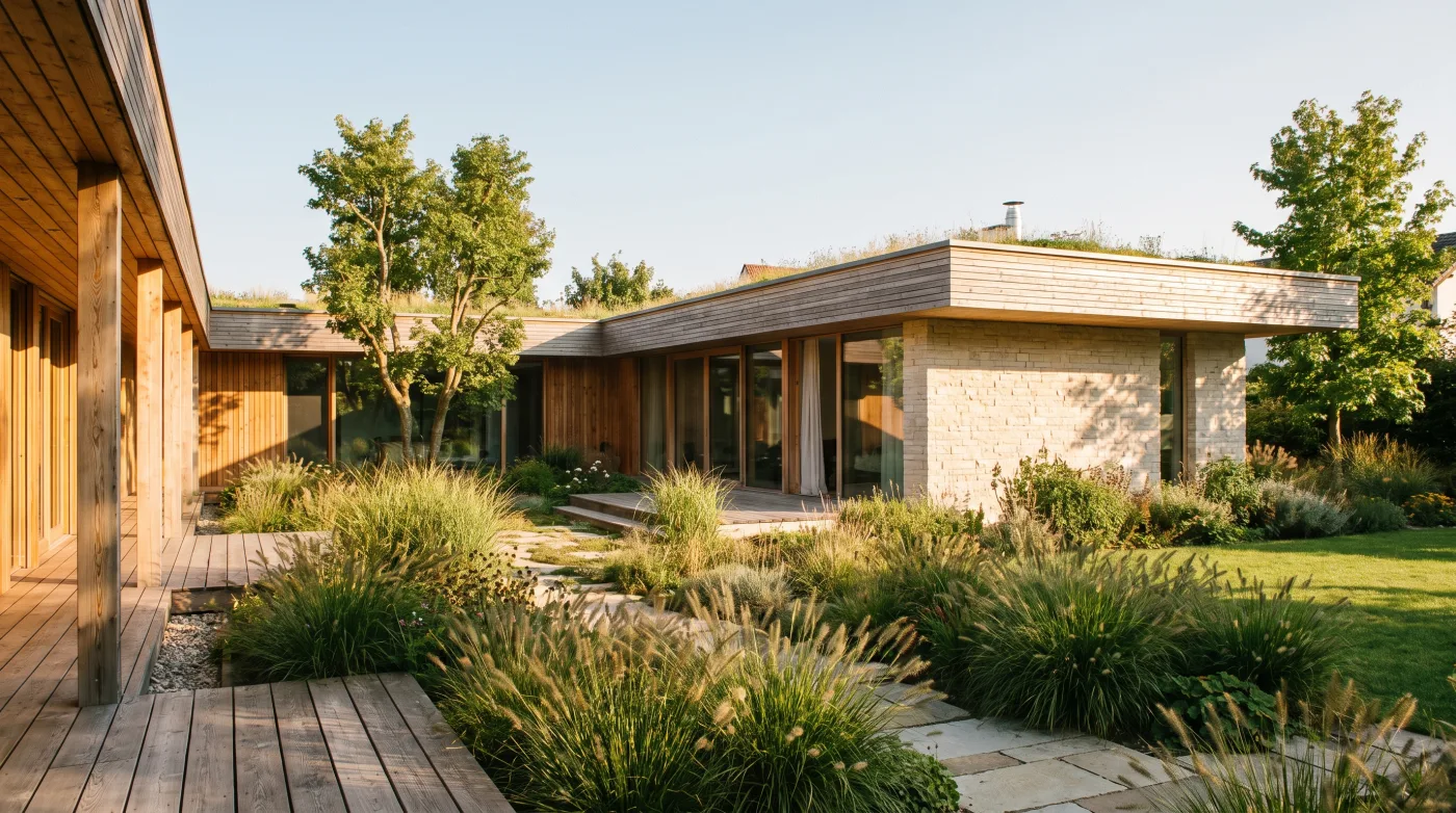 Modernes Einfamilienhaus mit Garten