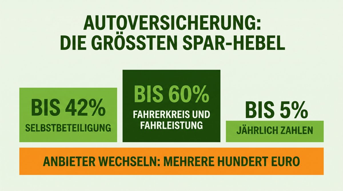 Infografik: die größten Spar-Hebel bei der Autoversicherung