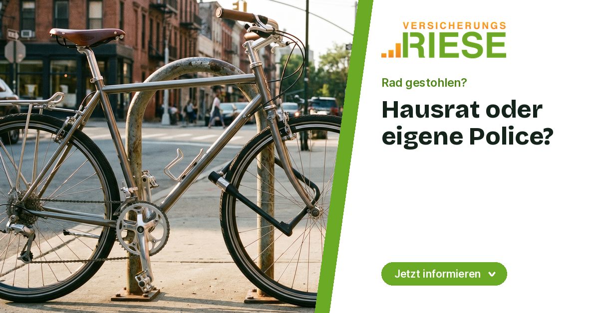 Fahrrad-Diebstahlversicherung: Hausrat oder eigene Police?