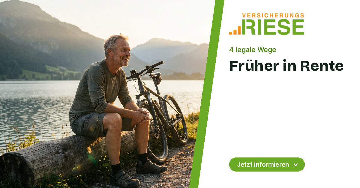 Aktiver Frührentner fährt Fahrrad an einem See