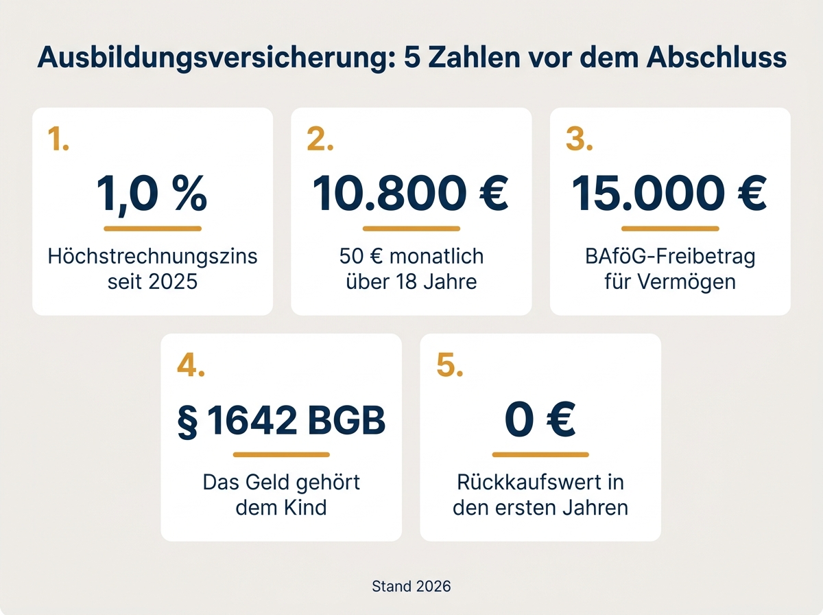 Infografik mit Zahlen zur Ausbildungsversicherung