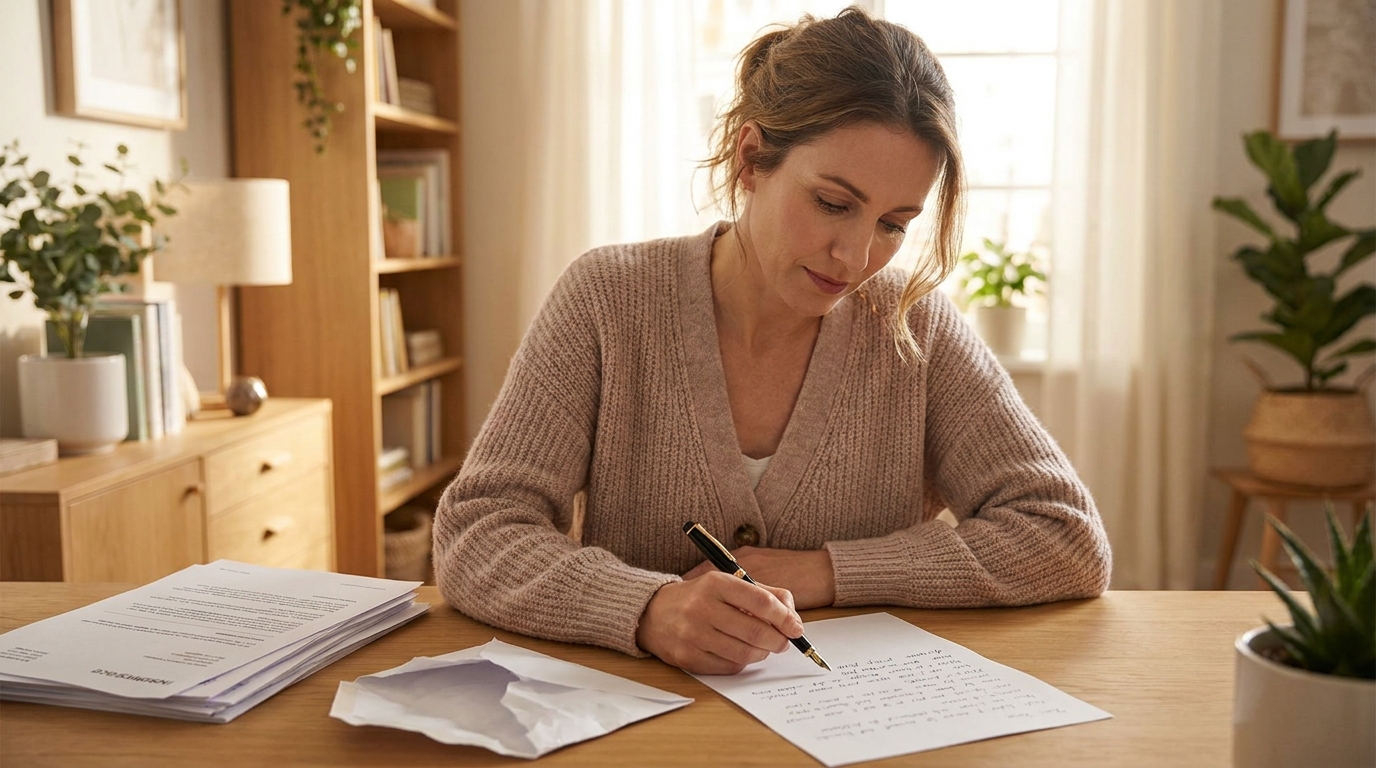 Frau setzt der Versicherung schriftlich eine Frist zur Schadensregulierung