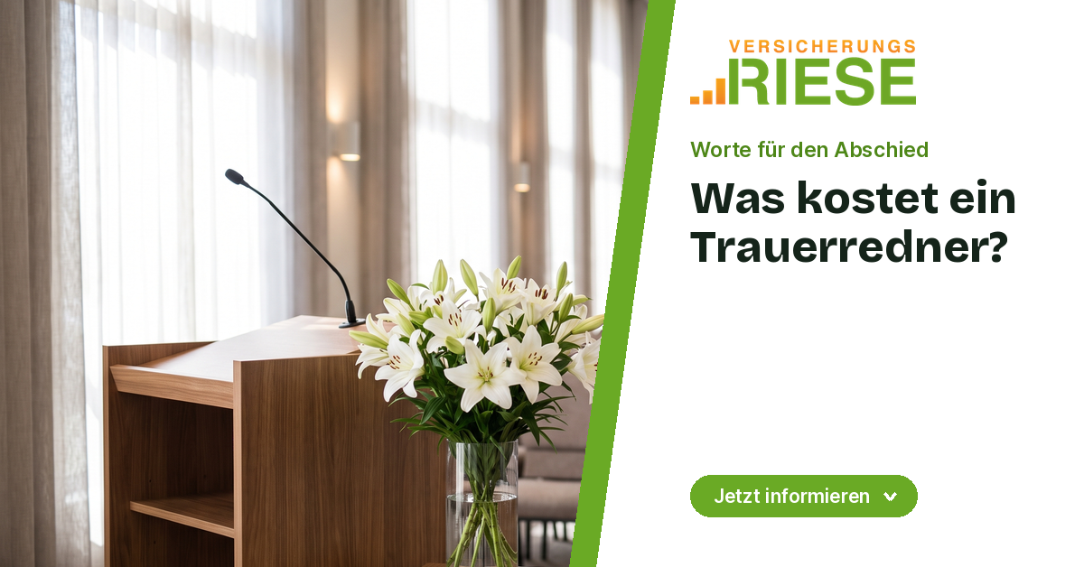 Trauerredner spricht bei einer Gedenkfeier mit weißen Blumen