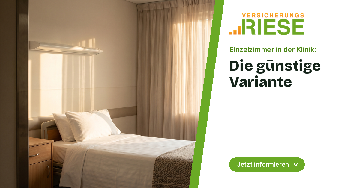 1-Bett-Zimmer-Versicherung ohne Chefarzt: die günstige Variante