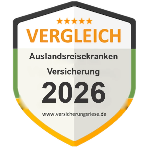 Auslandsreisekrankenversicherung Vergleich 2026 – Siegel von Versicherungsriese