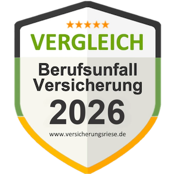 Berufsunfallversicherung Vergleich 2026 – Siegel von Versicherungsriese