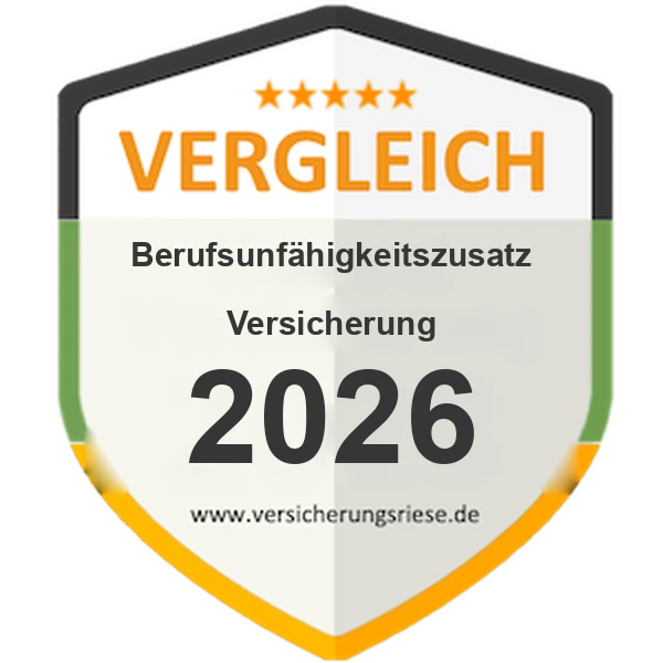 Berufsunfähigkeitszusatzversicherung Vergleich 2026 – Siegel von Versicherungsriese