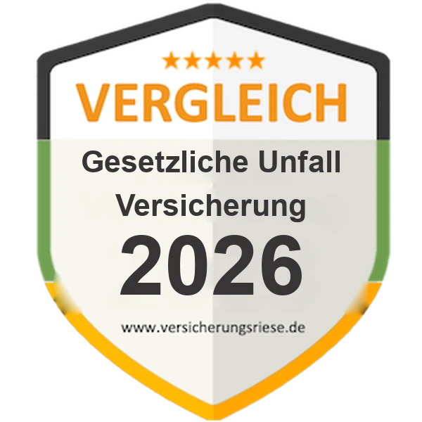 Gesetzliche Unfallversicherung Vergleich 2026 – Siegel von Versicherungsriese