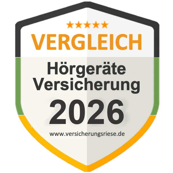Hörgeräteversicherung Vergleich 2026 – Siegel von Versicherungsriese
