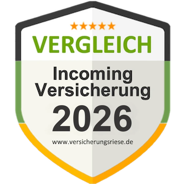 Incoming-Versicherung Vergleich 2026 – Siegel von Versicherungsriese
