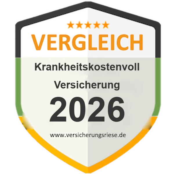 Krankheitskostenvollversicherung Vergleich 2026 – Siegel von Versicherungsriese