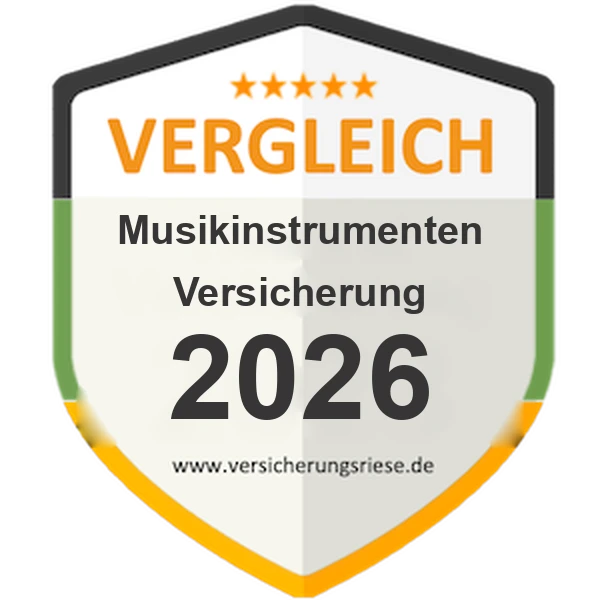 Musikinstrumentenversicherung Vergleich 2026 – Siegel von Versicherungsriese