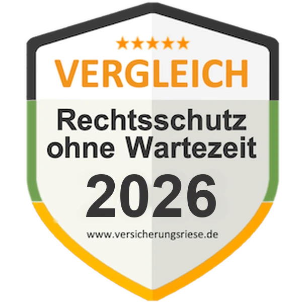 Rechtsschutzversicherung ohne Wartezeit Vergleich 2026 – Siegel von Versicherungsriese