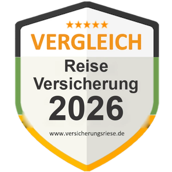 Reiseversicherung Vergleich 2026 – Siegel von Versicherungsriese