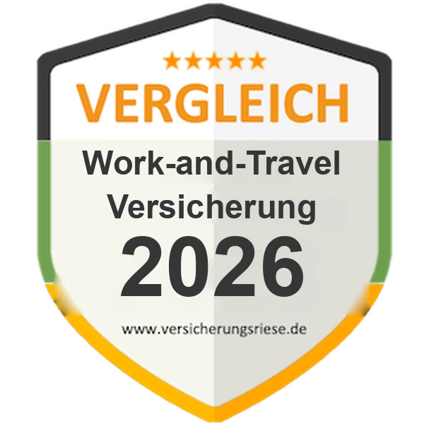 Work-and-Travel-Versicherung Vergleich 2026 – Siegel von Versicherungsriese