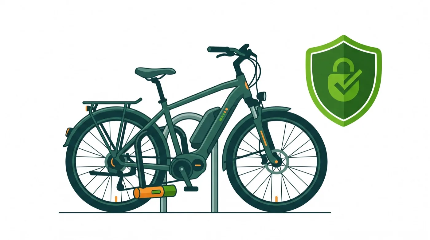 Pedelec mit Schloss und Schutzschild – E-Bike Versicherung gegen Diebstahl